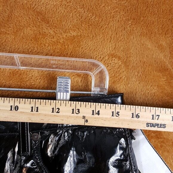 AGOLDE Womens Pants Size 30 Black Patent 90s Pinch Waist Recycled Leather - Picture 5 of 9